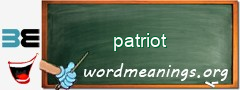 WordMeaning blackboard for patriot